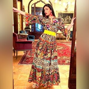 Giacomo Cinque NEW. Washable silk Italian Animal Print  Lounger or go out   L/XL